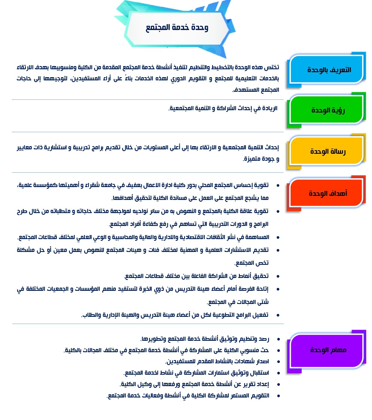 وحدة خدمة المجتمع