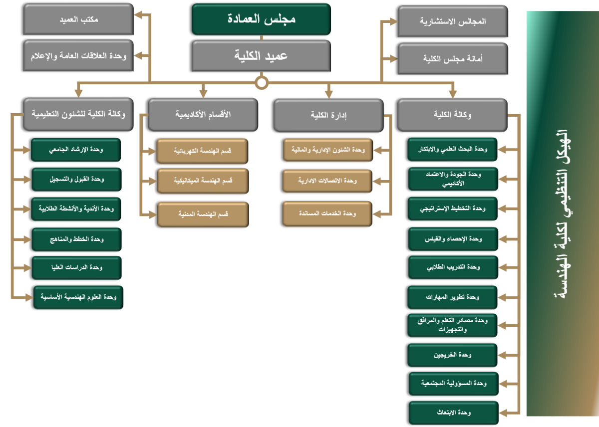 الهيكل التنظيمي لكلية الهندسة 
