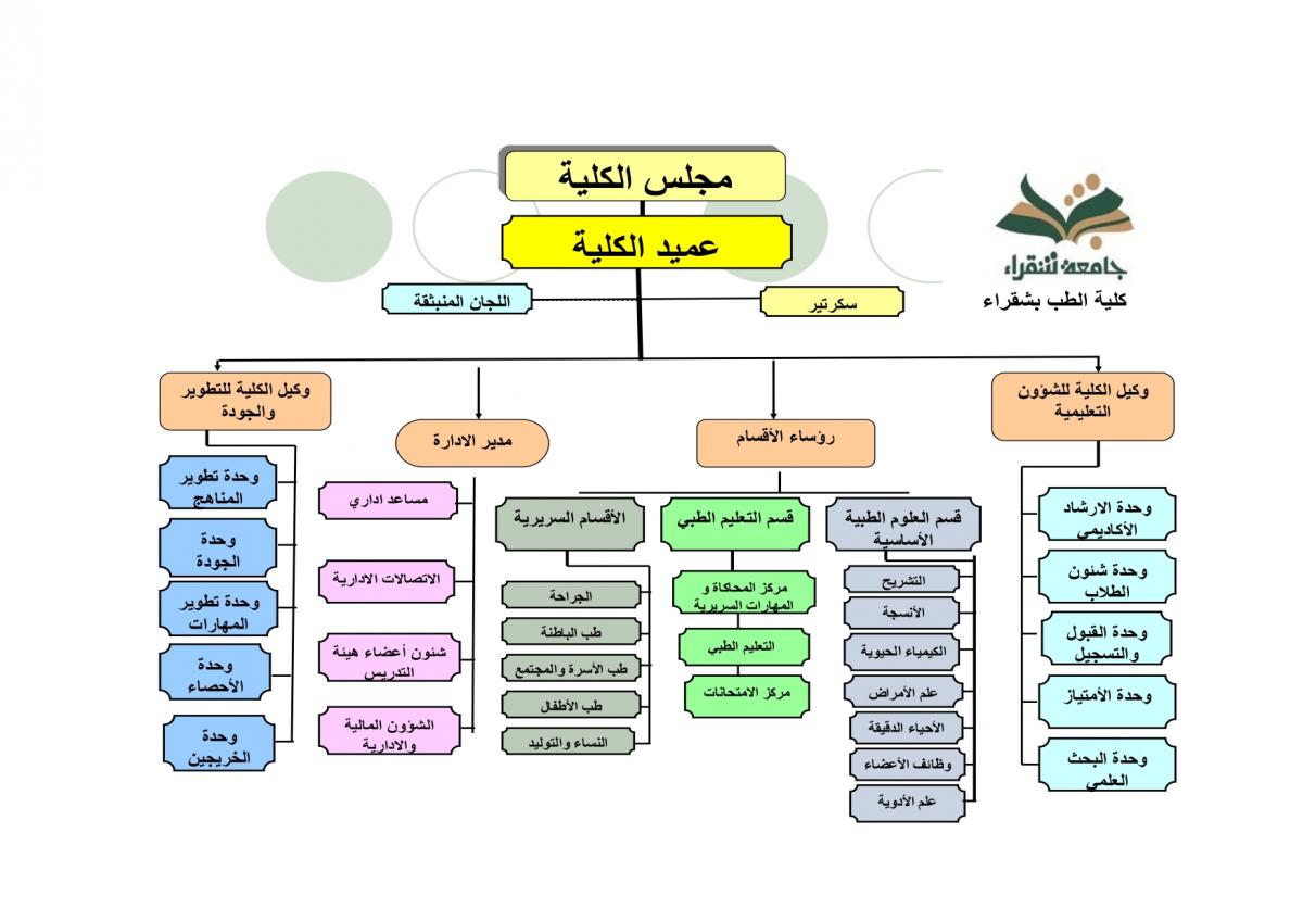 الهيكل التنظيمي لكلية الطب بشقراء