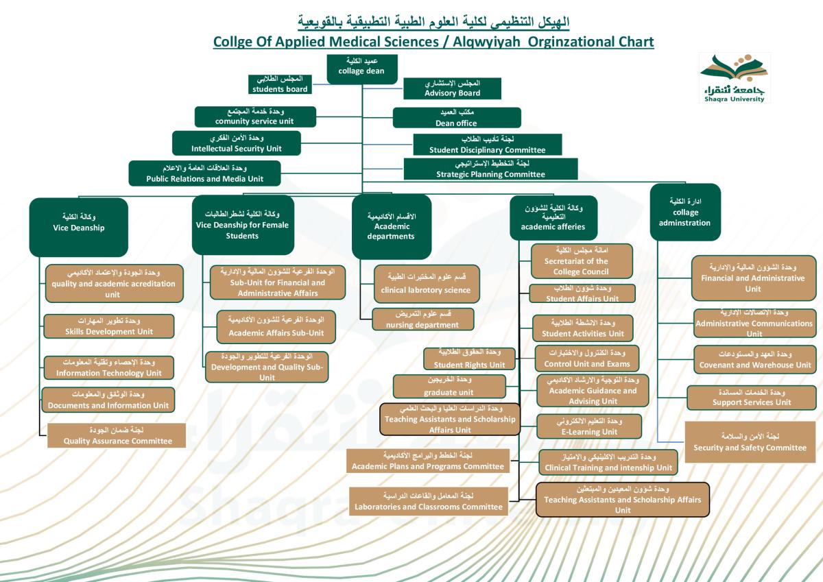 الهيكل التنظيمي للكلية 