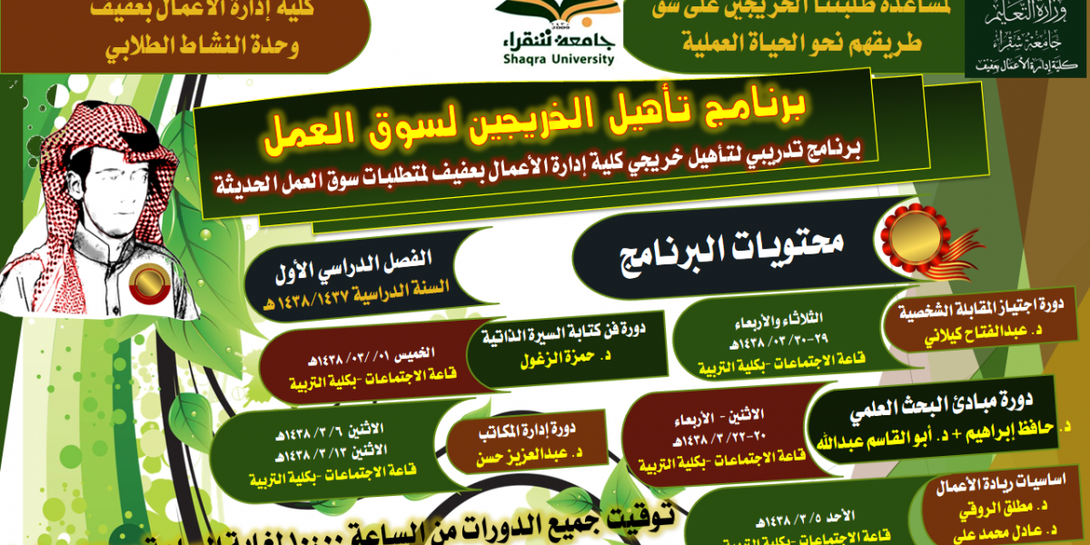 برنامج تأهيل الخريجين لسوق العمل جامعة شقراء