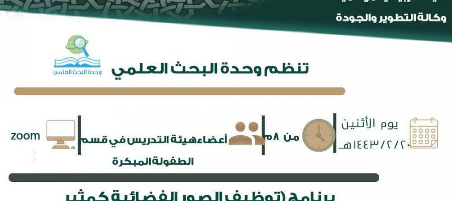 برنامج (توظيف الصور الفضائية كثمير للابتكار حلول تشكيليه في التصوير المعاصر )