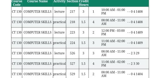 Time Table